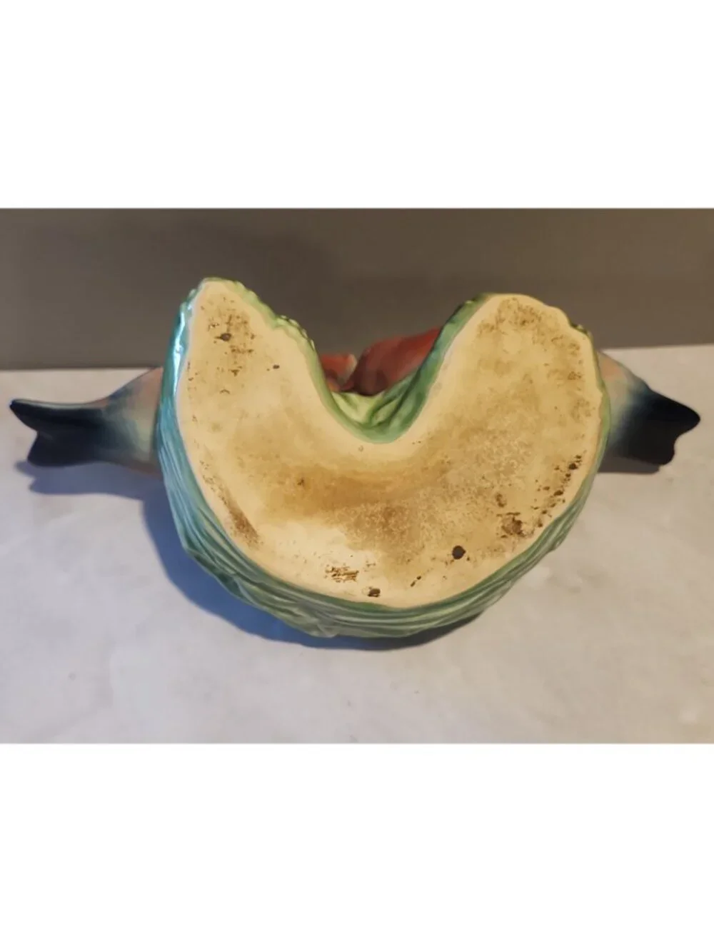 Excellent~Vintage 1950s~MCM~Love Birds Planter~Pink & Blue~Ceramic~8
